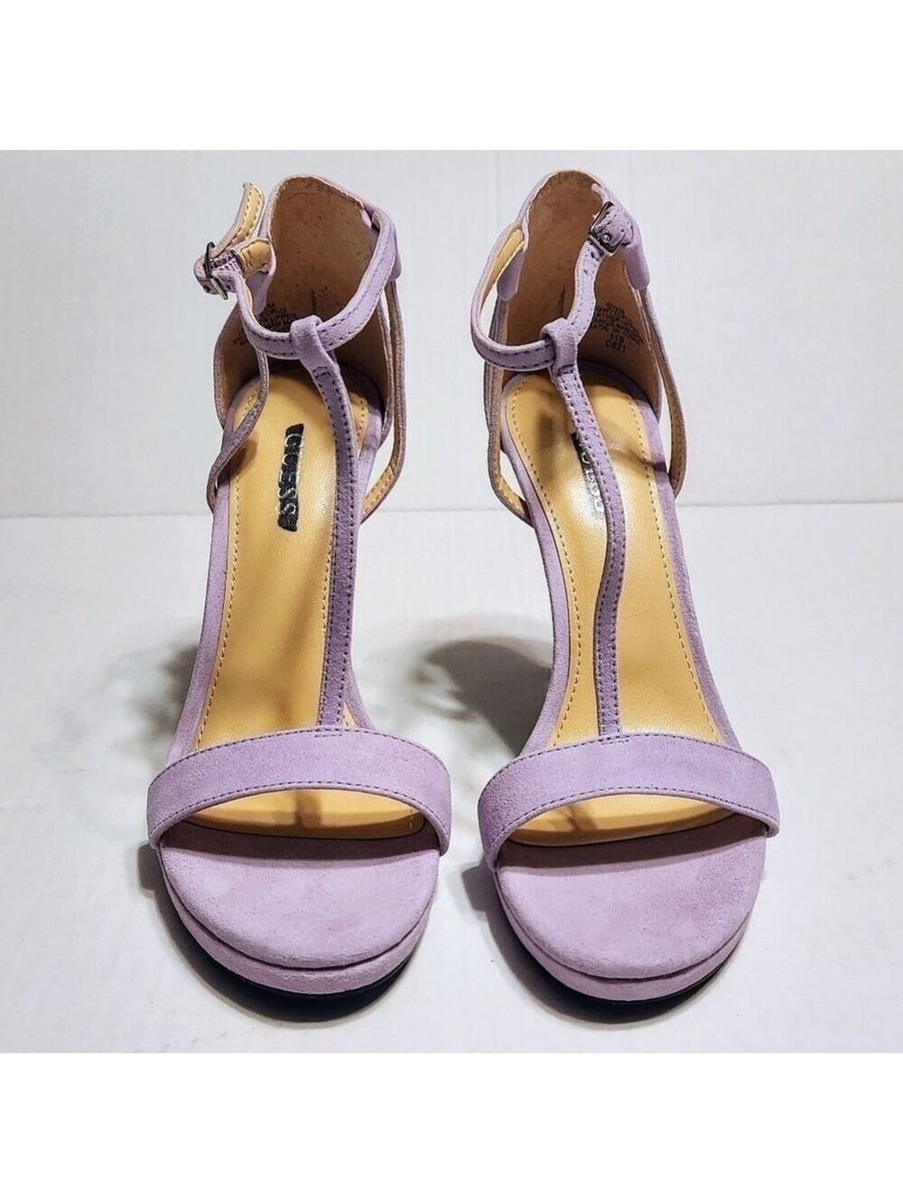 Guess Purple Suede Ankle Strap Stiletto Sandals 6.5 - Picture 5 of 12